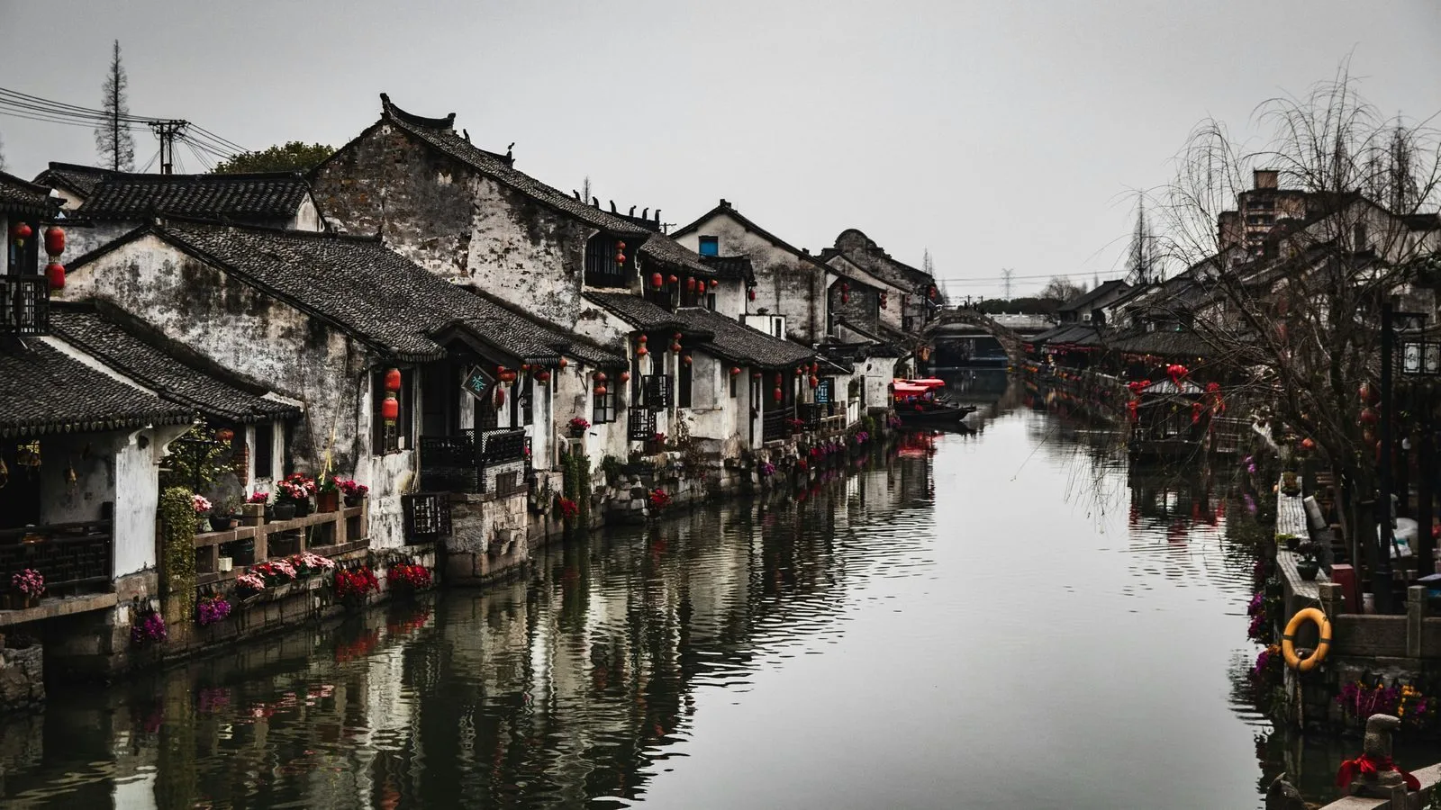 Fengjing water town, Shanghai — old stone bridges and canal houses
